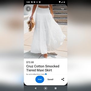 Vici White Tired Maxi Skirt in Size Small